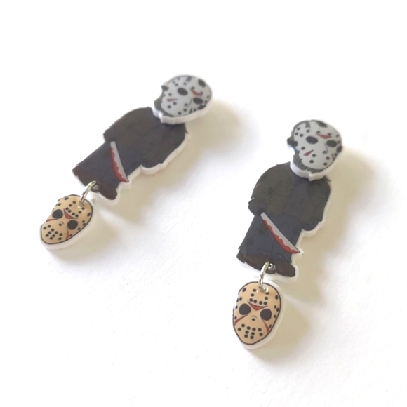 Horror Movie Dangle Earrings - Jason - Picture 2 of 4